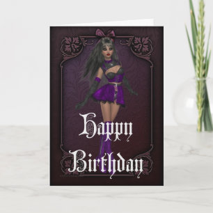 Gothic Girl Design 4 Happy Birthday Kaart