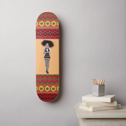 GOTHIC GIRL FUNKY SKATEBOARD VOOR HAAR (Muurkunst)