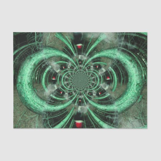 Gothic Girl Green Forest Abstract Surreal Tissuepapier (Voorkant)