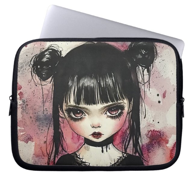 Gothic Girl Laptop Sleeve (Voorkant)
