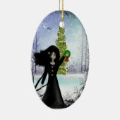 Gothic Girl Merry-kerstversiering Keramisch Ornament (Rechts)