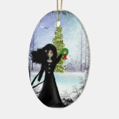 Gothic Girl Merry-kerstversiering Keramisch Ornament (Links)