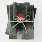 Gothic Girl Modern Black Red Forest Inpakpapier Vel (In situ)