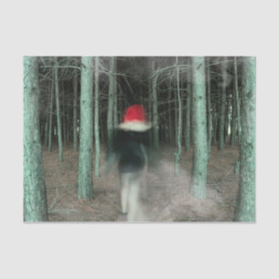 Gothic Girl Modern Black Red Forest Tissuepapier