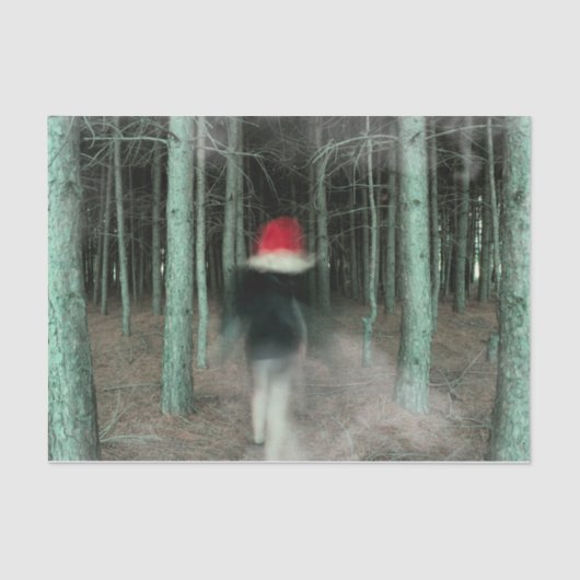 Gothic Girl Modern Black Red Forest Tissuepapier (Voorkant)