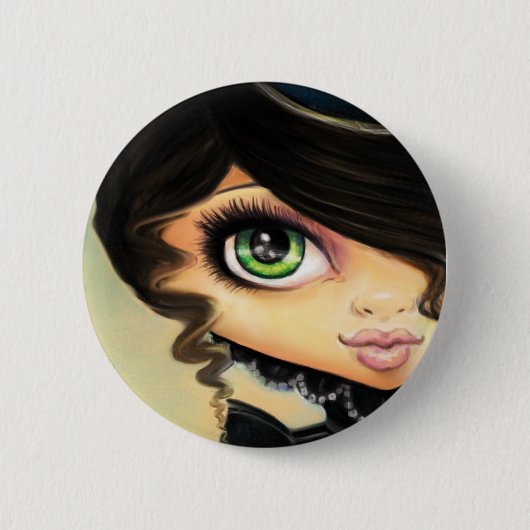 Gothic Girl - Myna Ronde Button 5,7 Cm (Voorkant)