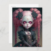 Gothic Girl Pink Black Creepy Cute Briefkaart (Voorkant / Achterkant)