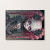 Gothic Girl Pink Black Creepy Cute Legpuzzel (Horizontaal)