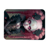 Gothic Girl Pink Black Creepy Cute Magneet (Horizontaal)