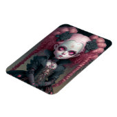 Gothic Girl Pink Black Creepy Cute Magneet (Linkerzijde)