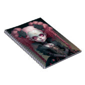 Gothic Girl Pink Black Creepy Cute Notitieboek (Rechterzijde)