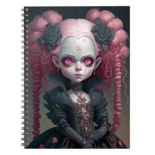 Gothic Girl Pink Black Creepy Cute Notitieboek