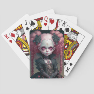 Gothic Girl Pink Black Creepy Cute Pokerkaarten