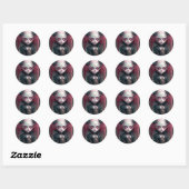 Gothic Girl Pink Black Creepy Cute Ronde Sticker (Vel)