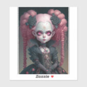 Gothic Girl Pink Black Creepy Cute Sticker (Vel)