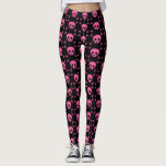 Gothic Girl Pink Black Skulls Pattern Cool Leggings<br><div class="desc">Schimmelroze schedel leggings voor je favoriete emo vriend. Een manier om koel en gierig te zijn, maar ook punk gesteente.</div>