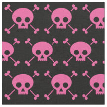 Gothic Girl Pink Black Skulls Pattern Cool