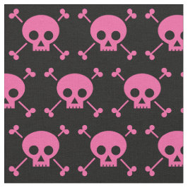 Gothic Girl Pink Black Skulls Pattern Cool Stof