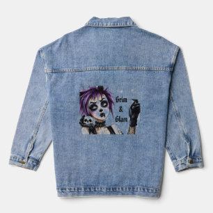 Gothic Girl Portrait - Grim & Glam Denim Jacket