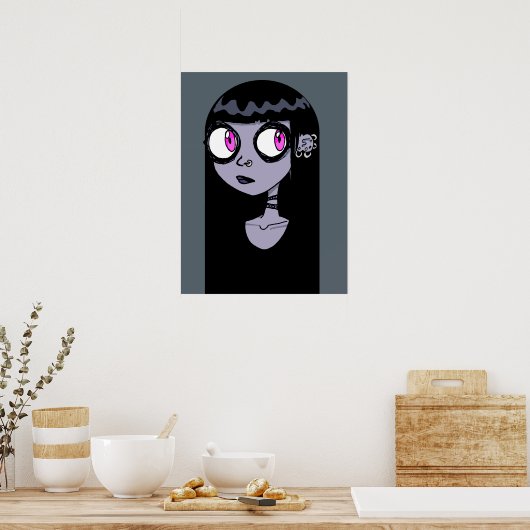 Gothic Girl Portrait Poster (Keuken)