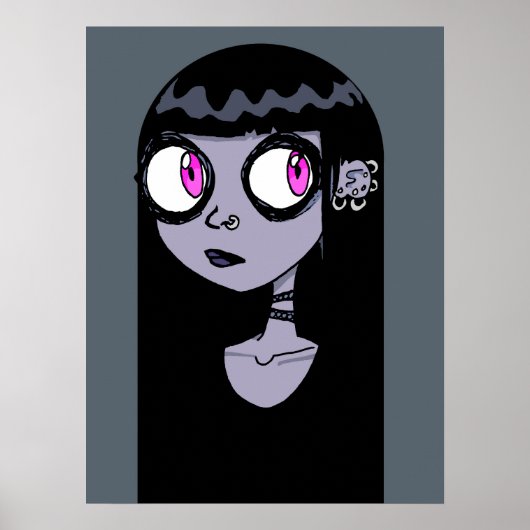 Gothic Girl Portrait Poster (Voorkant)