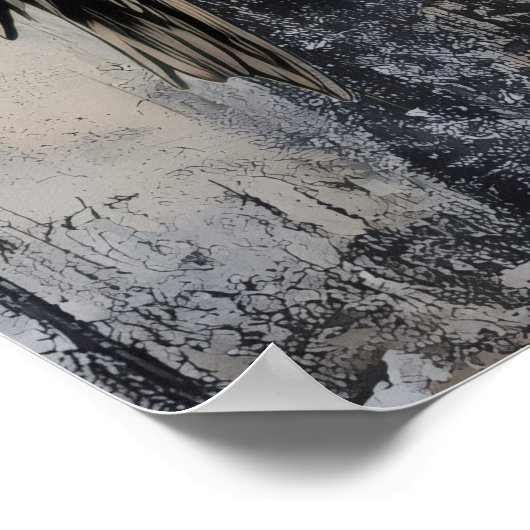 Gothic Girl Raven Red Rose Poster (Hoek)