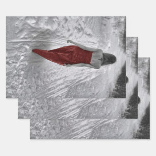 Gothic  Girl Red Dress-ontkoppelingskunst Inpakpapier Vel