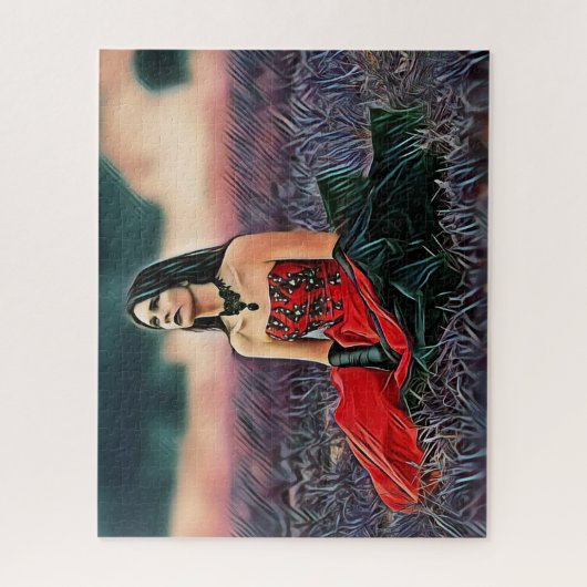 Gothic Girl Sitting Romantic Woman  Legpuzzel (Verticaal)