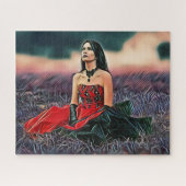 Gothic Girl Sitting Romantic Woman  Legpuzzel (Horizontaal)