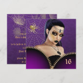 Gothic Girl Sweet Sixteen Uitnodiging (Voorkant / Achterkant)