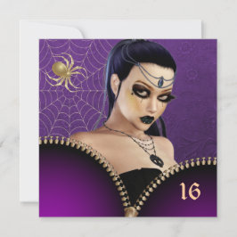 Gothic Girl Sweet Sixteen Uitnodiging