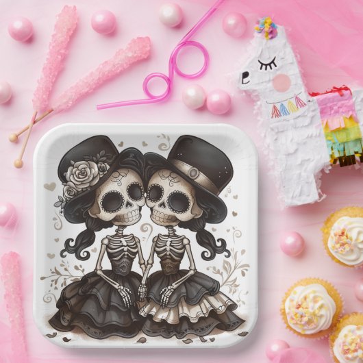 Gothic Girl Vrienden Papieren Bordje (Feest)