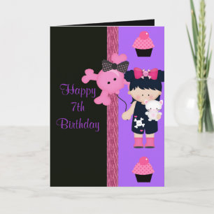 Gothic Girlie Cupcake Birthday Kaart