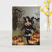 Gothic Girls Autumn Harvest greeting card Kaart (Gele Bloem)
