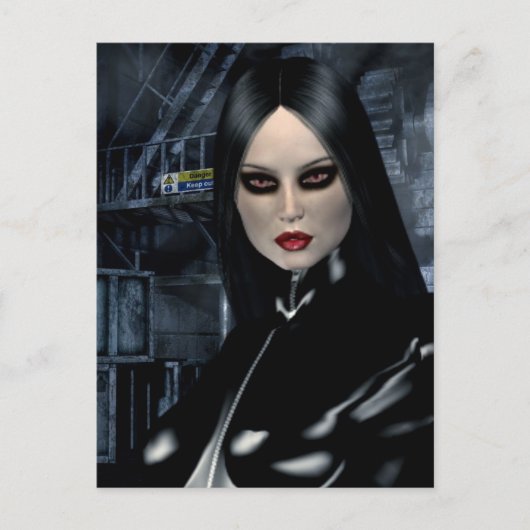 Gothic Girls Cyber Vamp briefkaart (Voorkant)