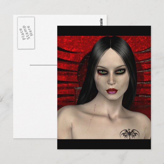 Gothic Girls No Turing Back briefkaart (Voorkant / Achterkant)