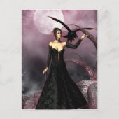 Gothic Girls Red Witch fantasy briefkaart (Voorkant)