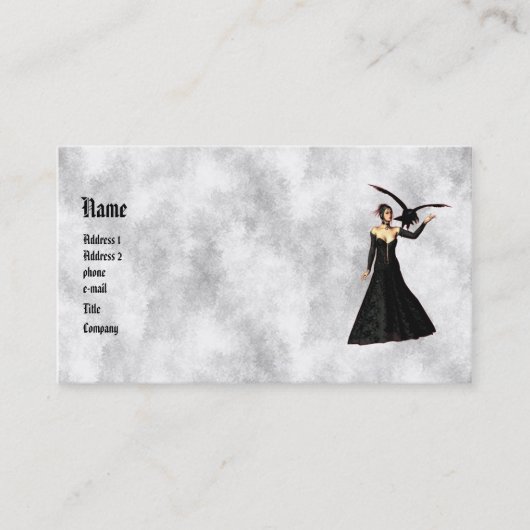 Gothic Girls: Rode heks-profielkaart Visitekaartje (Voorkant)
