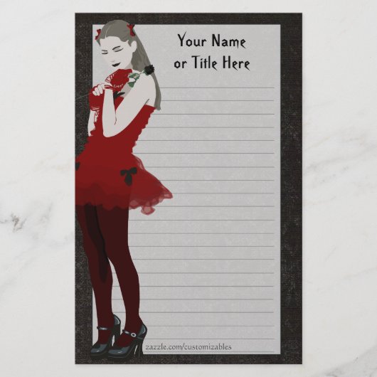 Gothic Girly Stationery Briefpapier (Voorkant)