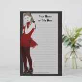 Gothic Girly Stationery Briefpapier (Staand voorkant)