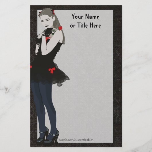 Gothic Girly Stationery Briefpapier (Voorkant)