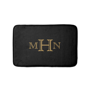 Gothic Glam Bath Mat Monogram Zwart