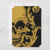 Gothic Glam Black & Gold  Skull Halloween I Kaart (Achterkant)