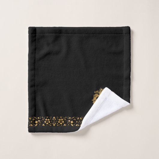 Gothic Glam | Dataset | Monogram goudschedel Bad Handdoek (Wasdoekje)