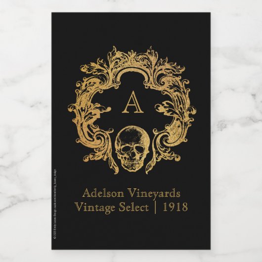 Gothic Glam | Etiket voor mini-flessen | Zwart (Enkel label)