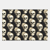 Gothic Glam Floral Skull Inpakpapier Vel (Voorkant 3)