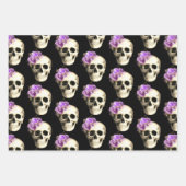 Gothic Glam Floral Skull Inpakpapier Vel (Voorkant)