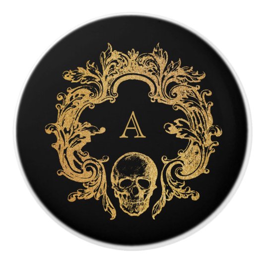 Gothic Glam | Keramische Knoop Knop (Voorkant)