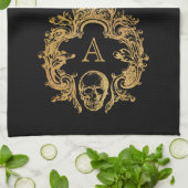 Gothic Glam | Keukenhanddoek | Zwart (Gevouwen)