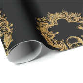 Gothic Glam Monogram Skull | Cadeaupapier (Rol Hoek)